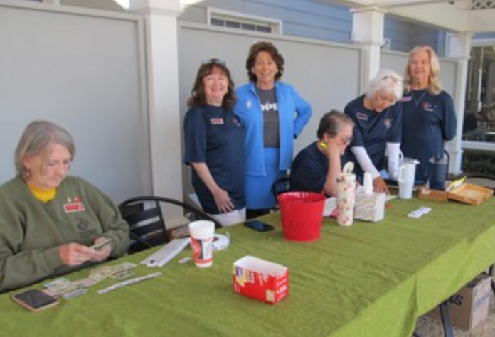 Volunteers at the registration table