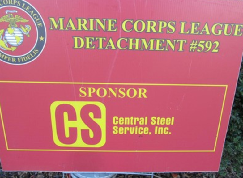 Sponsor sign for Central Steel Service, Inc.