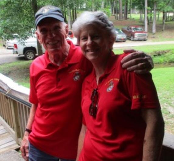 Members in red Marine Corps shirts