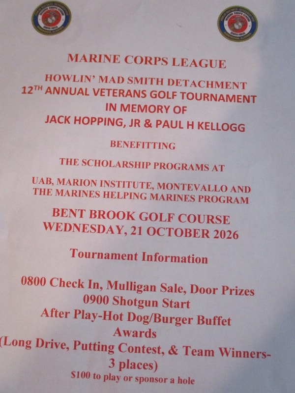 Marine Corps Veterans Golf Tournament flyer