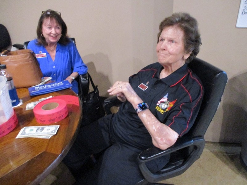 Two members meeting at table