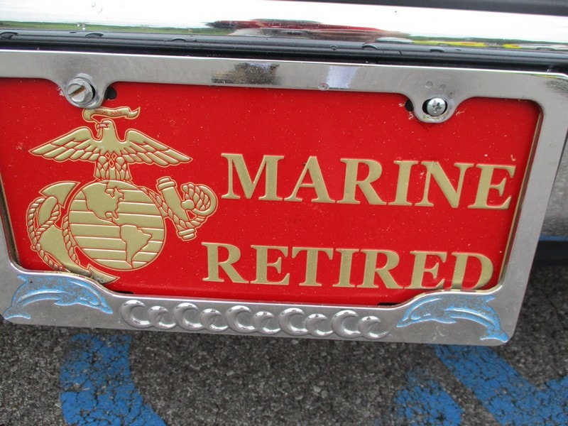 Marine retired license plate emblem