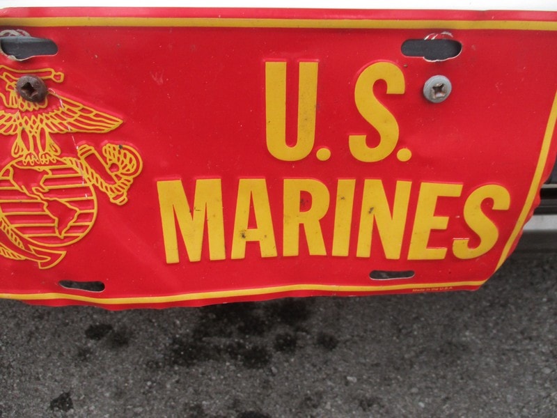 US Marines vehicle emblem red panel